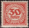 Austria - 1920 - Numeros - 30H - Rojo - Mercurio - Scott J80 - 0